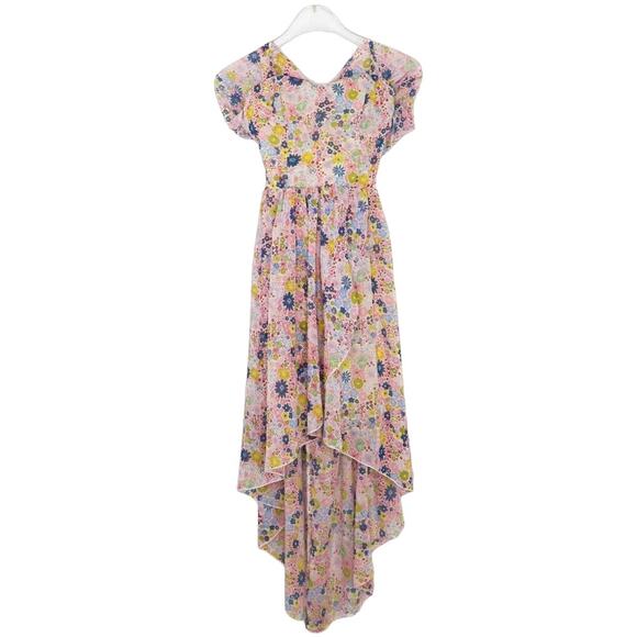Y2k Speechless Pink Floral High Low A-Line Maxi Dress Sundress Small - Picture 2 of 5